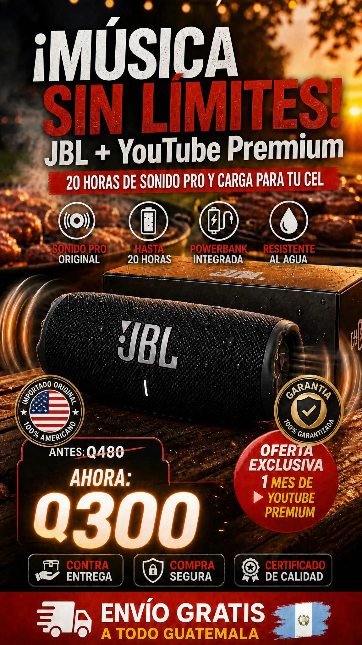 JBL Charge 5 Bocina Portátil Bluetooth con Powerbank